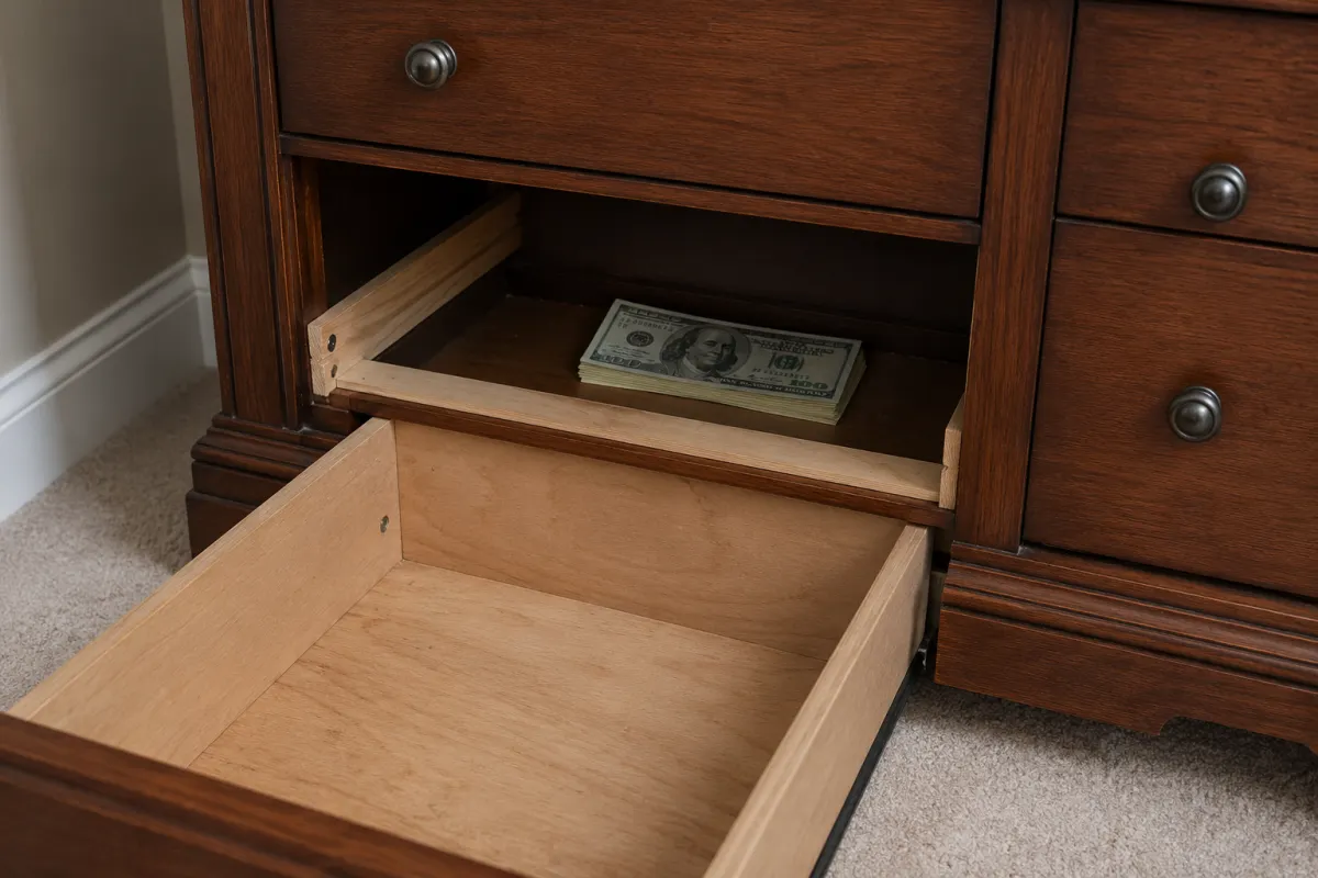 Behind Dresser Drawers