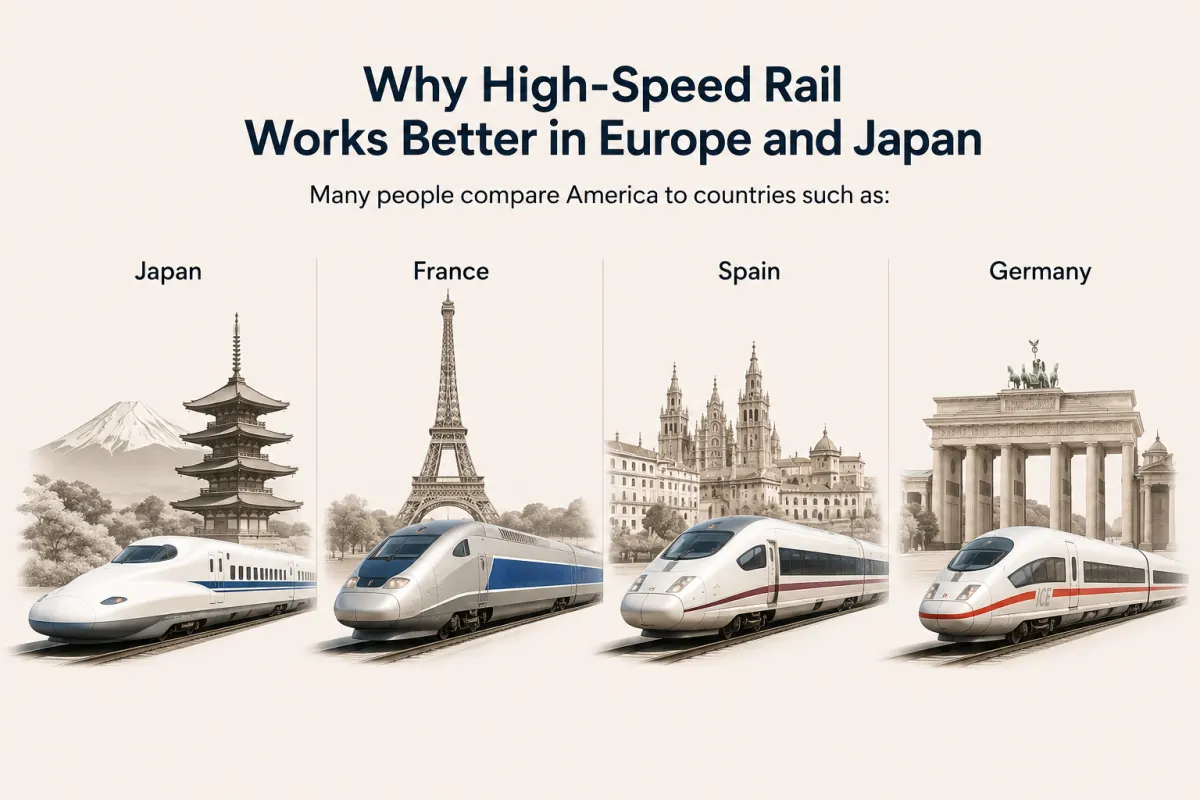 Why High-Speed Rail Works Better in Europe and Japan