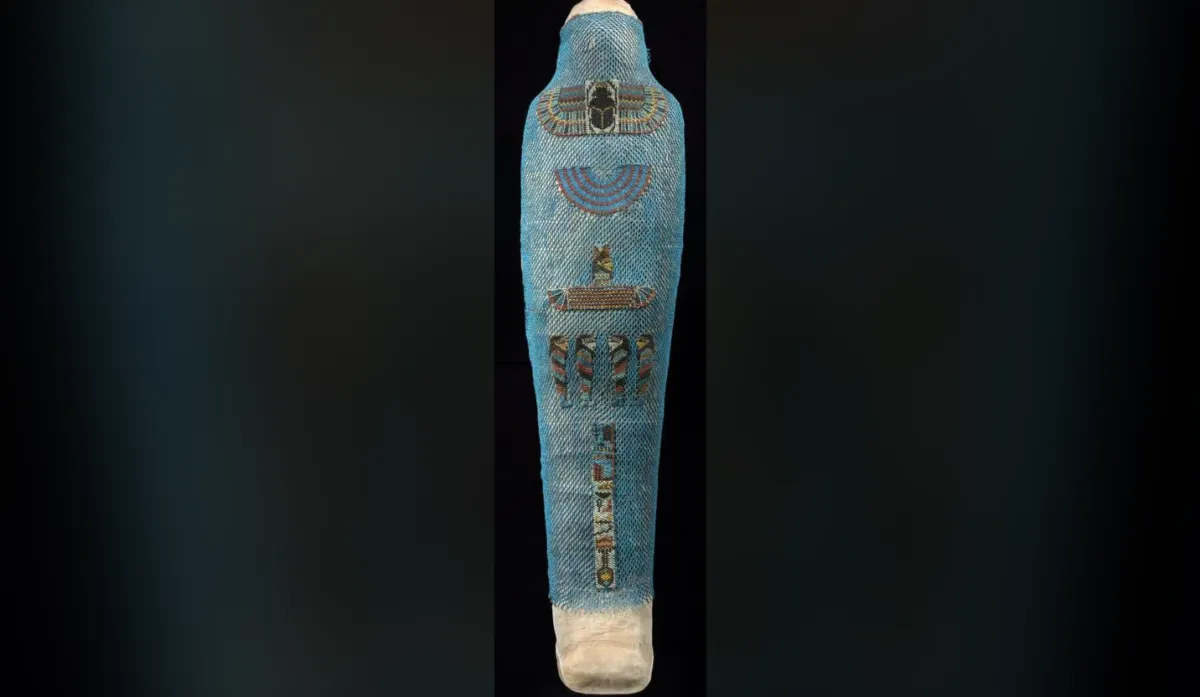 A 2,700-Year-Old Egyptian Mummy Is Covered With Thousands of Brilliant Blue Beads
