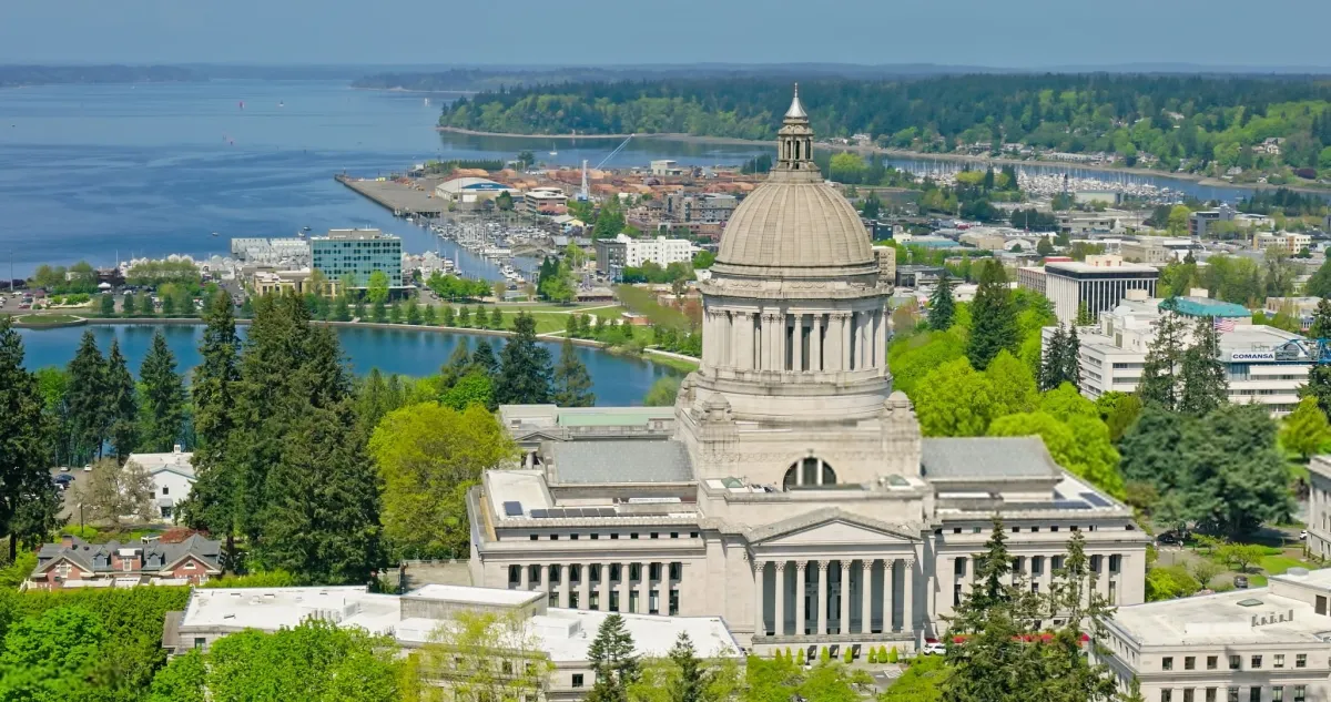 Downtown Olympia Behind Washingtons State Capitol Building