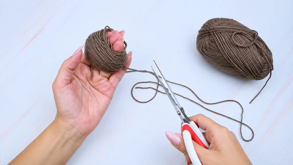 Step 3: Cut the Yarn to Complete the Wrapped Bundle