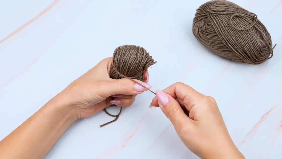 Step 4: Secure the Wrapped Yarn with a Tight Center Tie