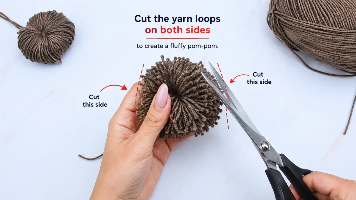 Step 7: Cut the Yarn Loops on Both Sides