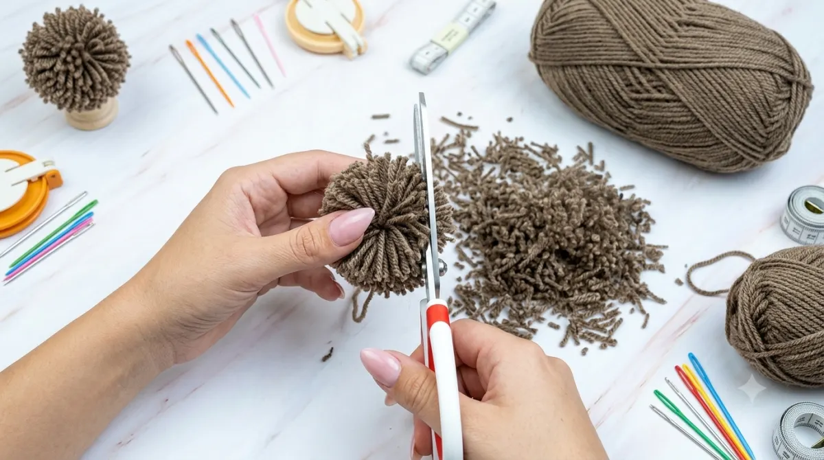 Step 8: Trim the Pom-Pom into a Perfect Round Shape