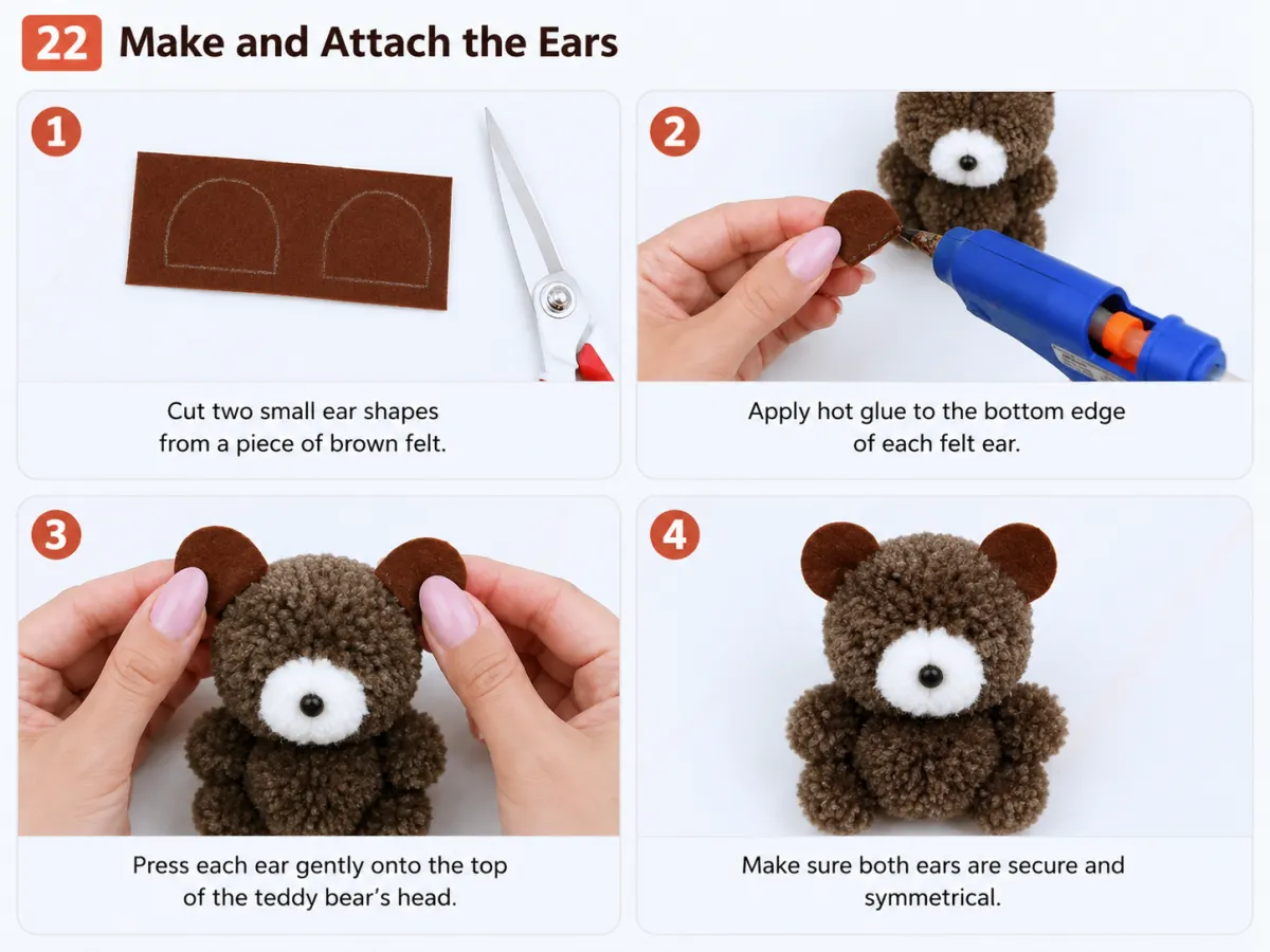 Step 22: Make and Attach the Felt Ears