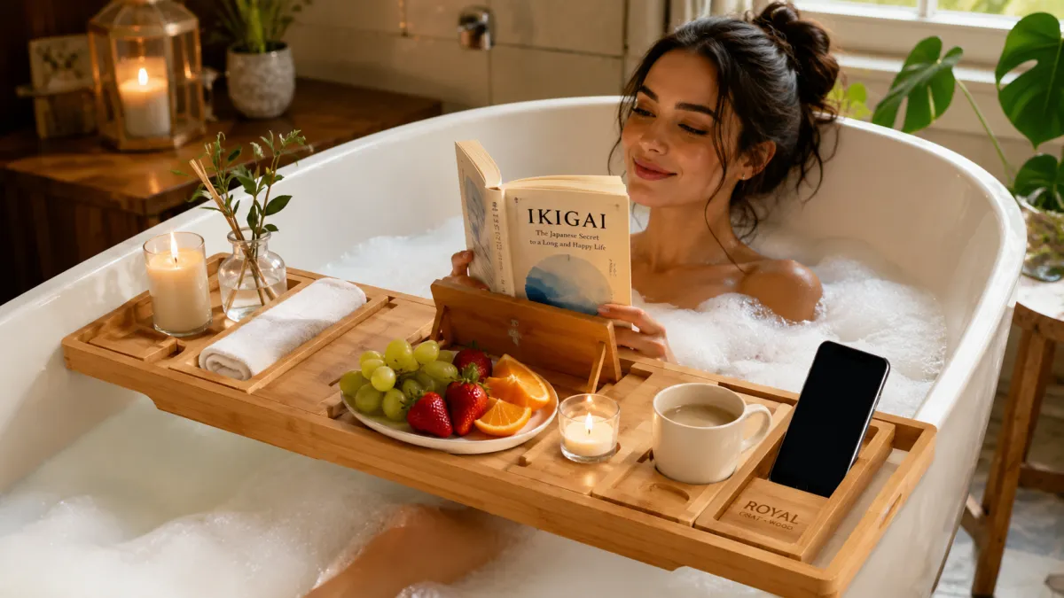 Bamboo Bathtub Caddy