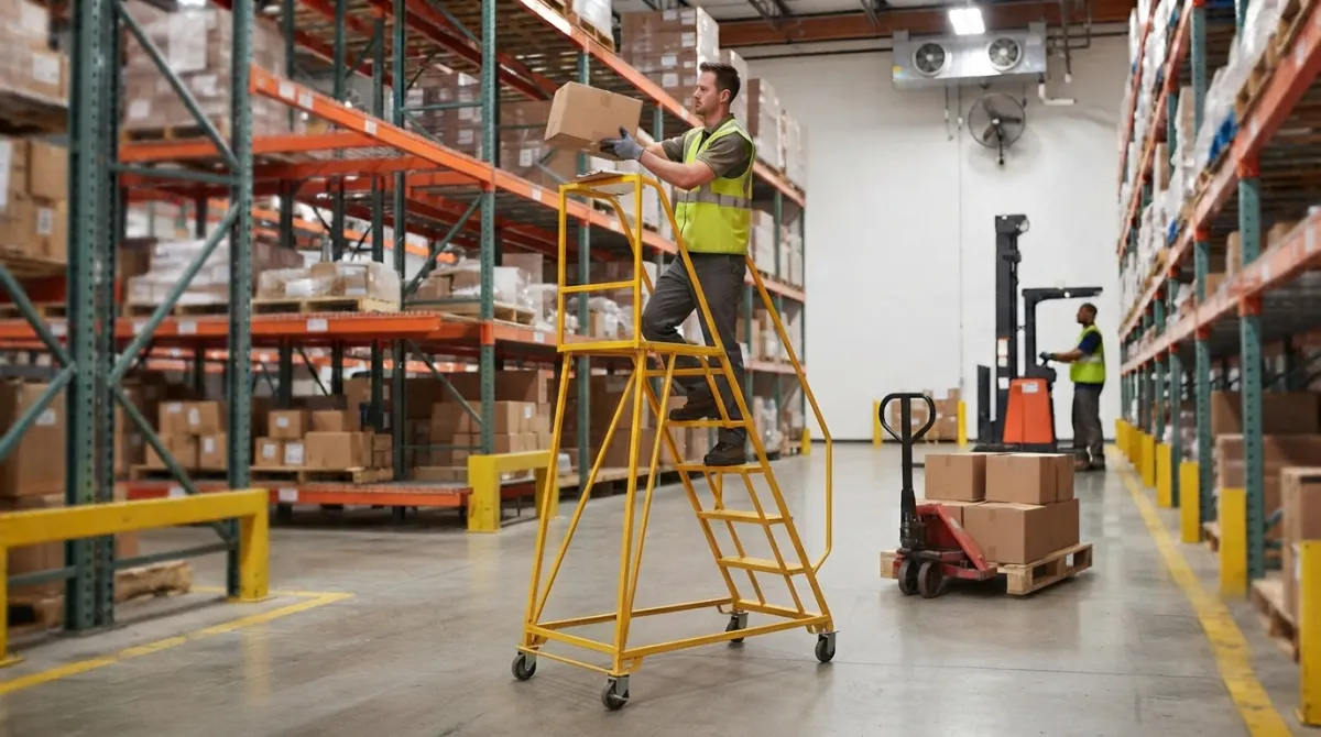 Rolling Warehouse Ladder