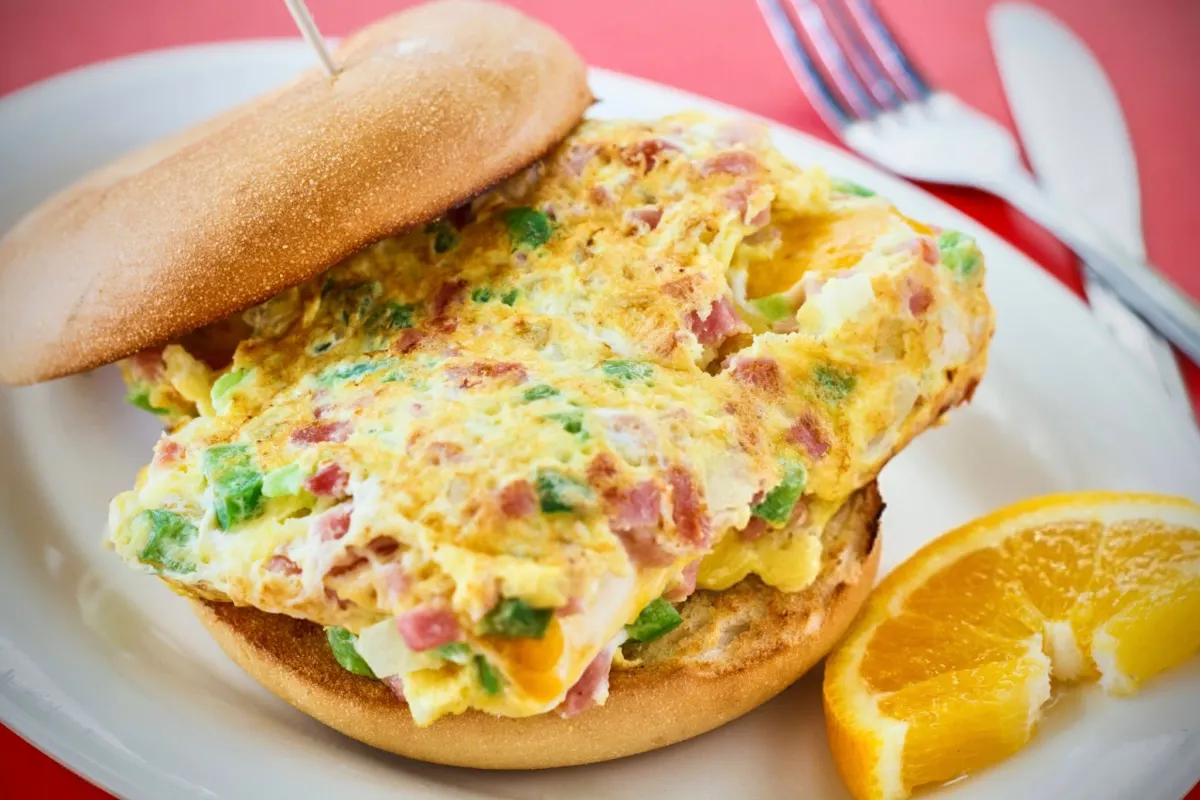 Egg, Cheese and Vegetable Sandwich