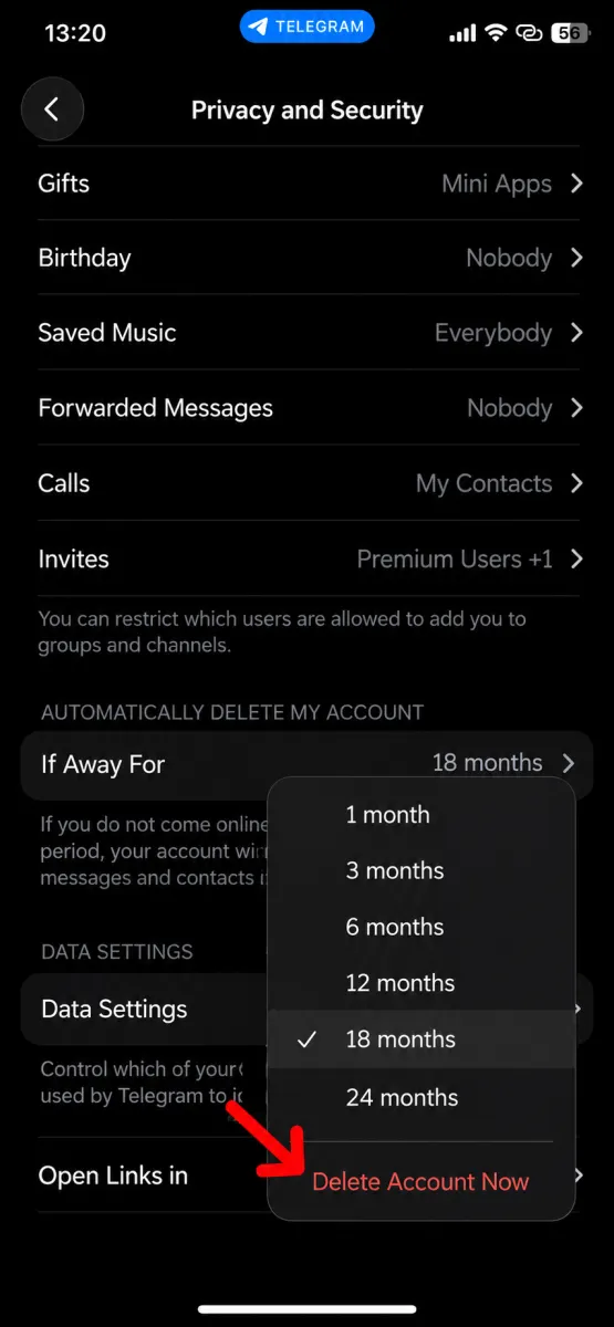 How to Delete a Telegram Account From the iPhone App