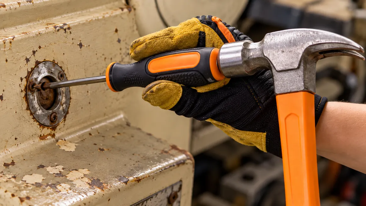 Use Gentle Taps to Break Up the Rust