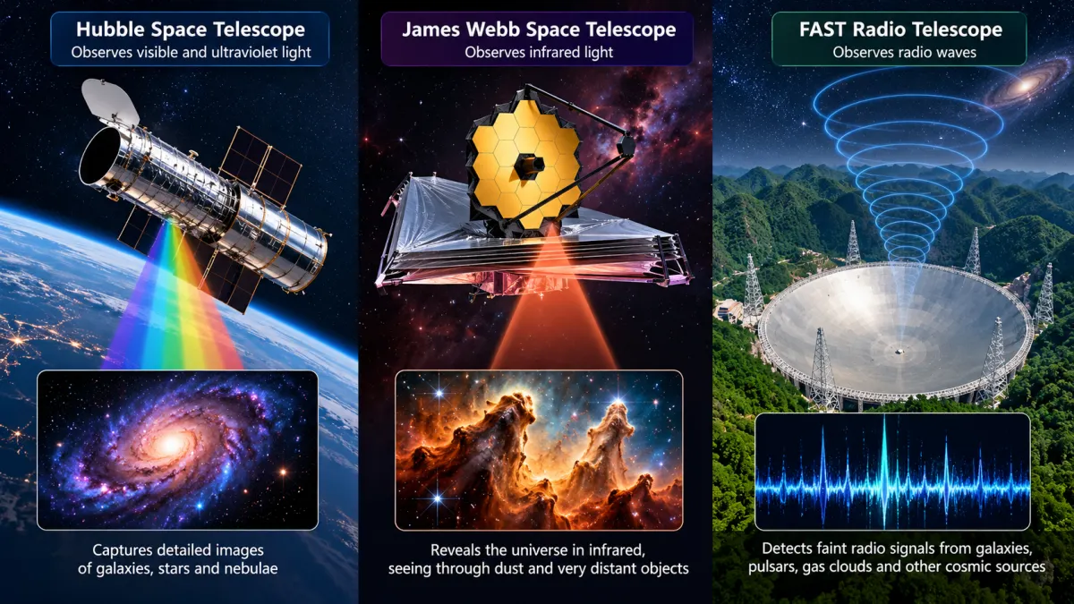 What Makes a Radio Telescope Different From Hubble and James Webb?