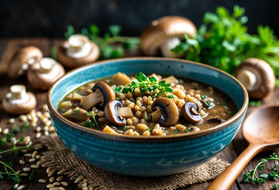 Scottish Mushroom and Barley Breakfast Stew