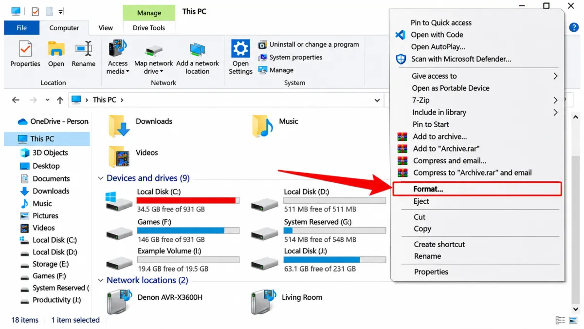 Method 1: Perform a Full Format on a Drive