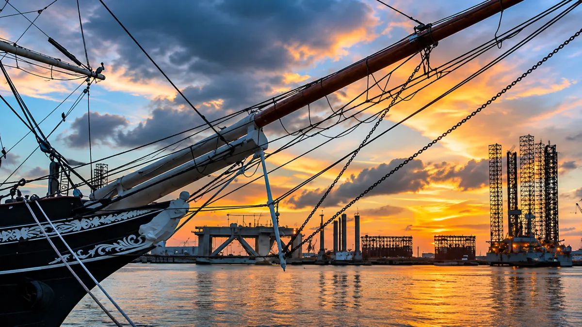 A Beautiful Sunset at Galveston Harbor