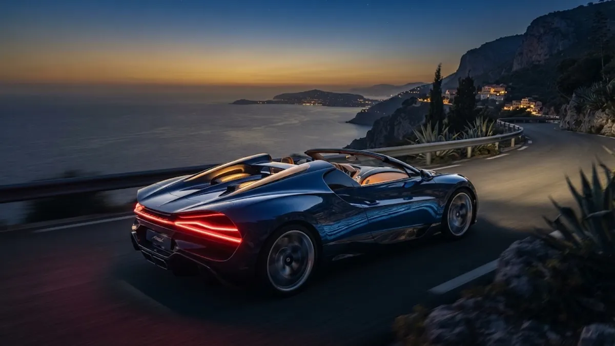 Bugatti W16 Mistral Roadster on Coastal Highway