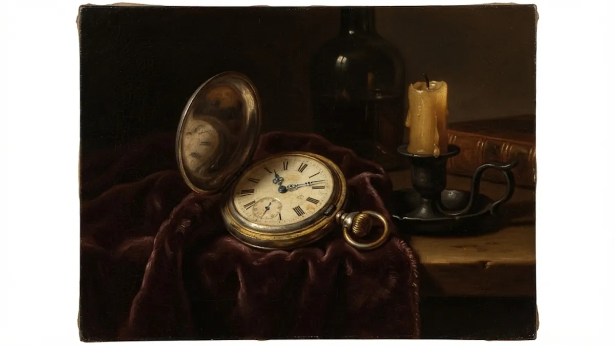Baroque Classical Oil Painting with Candlelit Chiaroscuro