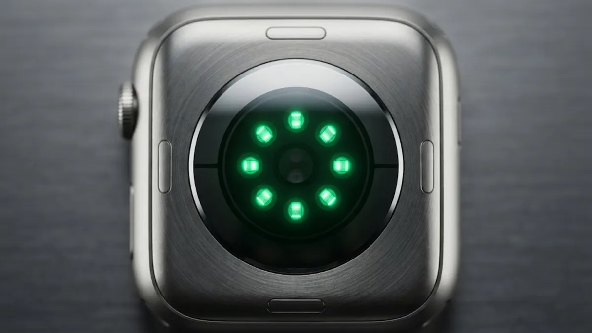 Macro Sapphire Crystal Sensor Array on Smartwatch Underside