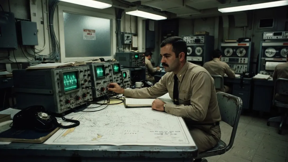 1970s Naval Intelligence Center Tracking Hydrophone Acoustic Transients