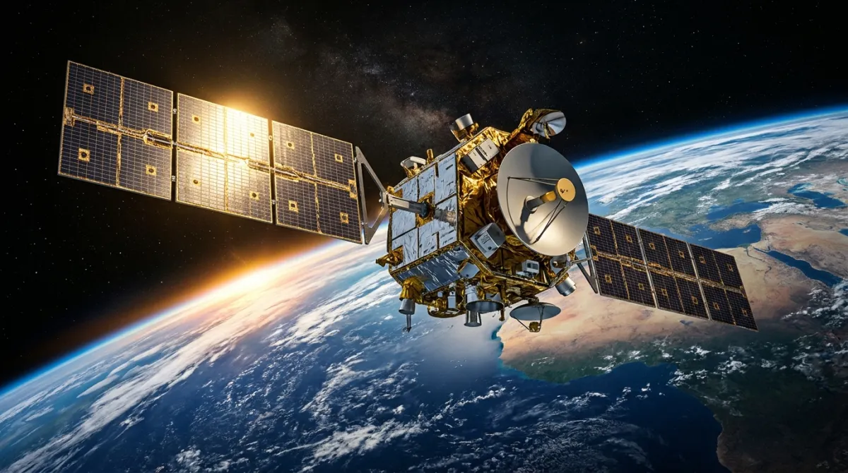 Commercial communications satellite orbiting Earth