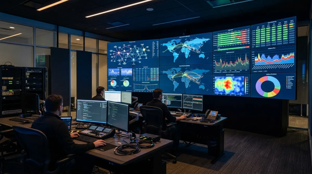 Digital streaming analytics control room monitors