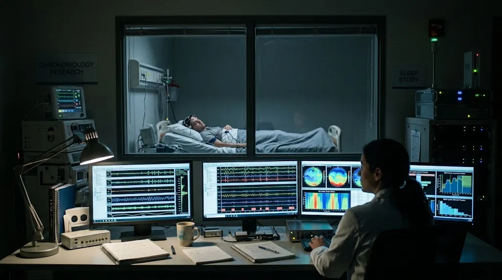Modern chronobiology sleep laboratory monitoring nocturnal polysomnography brainwaves and REM cycles