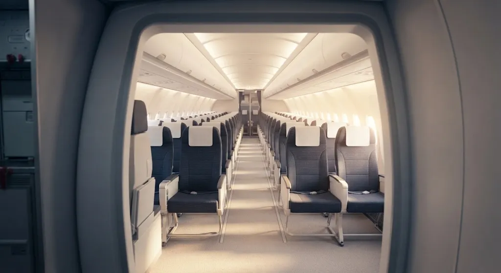 Commercial Airplane Passenger Cabin Interior