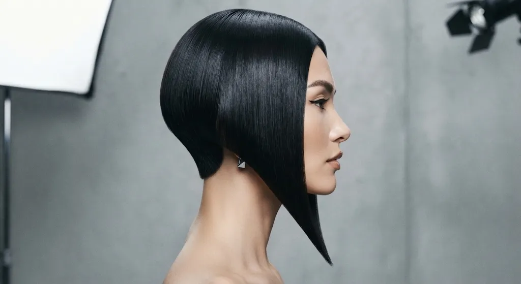 Angled Asymmetrical Bob Haircut Profile