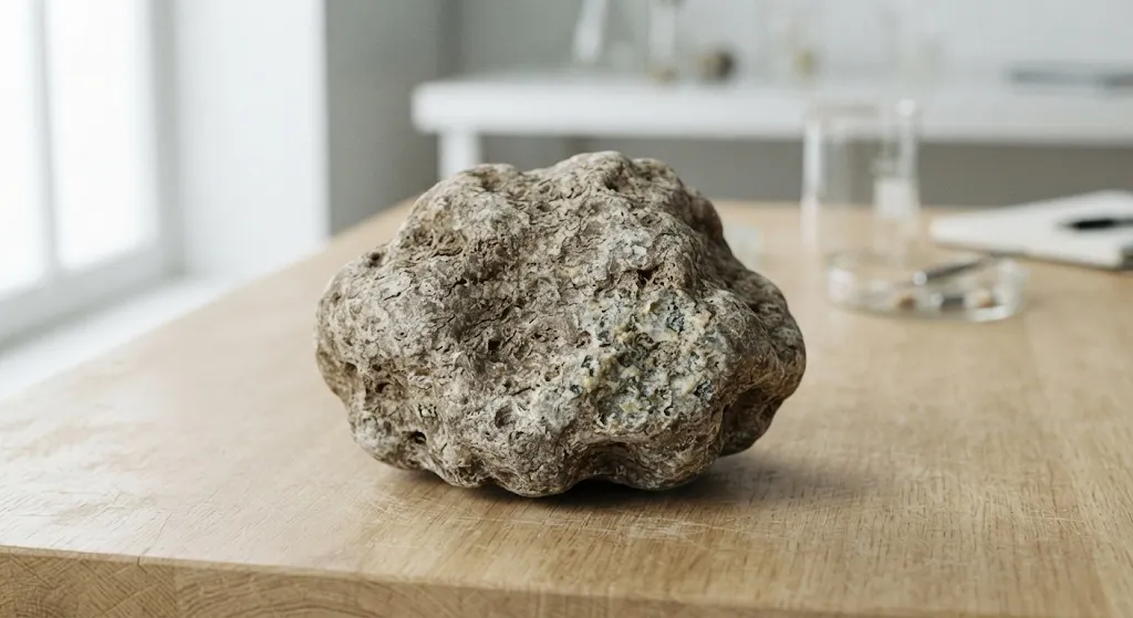 Raw Natural Ambergris Lump on Table