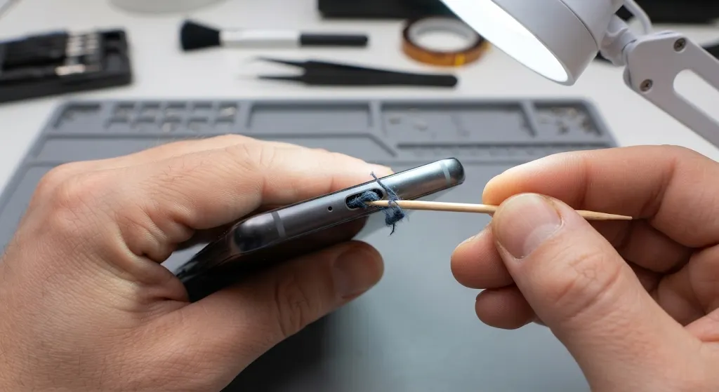 Cleaning Pocket Lint Out of Charge Port