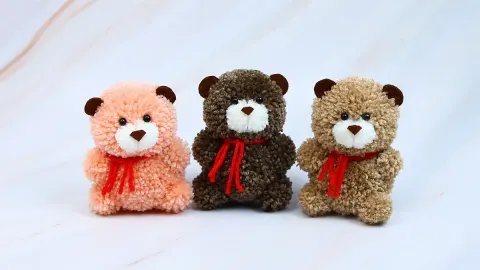 How to Make a Cute Pom-Pom Teddy Bear in 24 Easy Steps | DIY Bear Tutorial