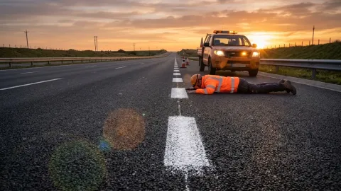 10-Foot Stripes Looking Like Rulers: The 65 MPH Optical Highway Illusion
