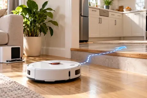 How to Clean a Kitchen With a Step Between Rooms Using a Robot Vacuum