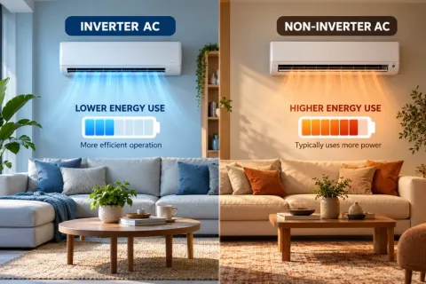 Inverter vs. Non-Inverter Air Conditioners: Which Uses Less Electricity?