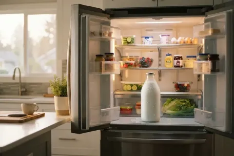 Why Door Shelves Spoil Milk Faster (and the 34-Degree Refrigerator Secret)