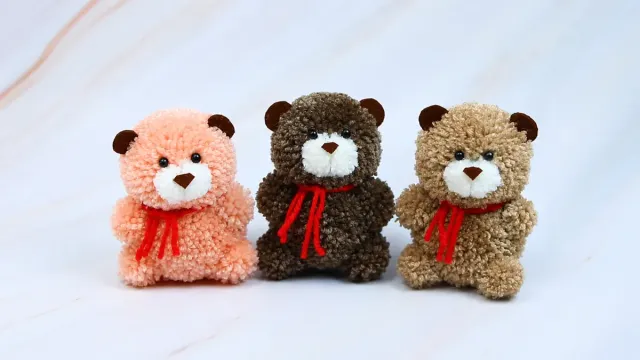 How to Make a Cute Pom-Pom Teddy Bear in 24 Easy Steps | DIY Bear Tutorial