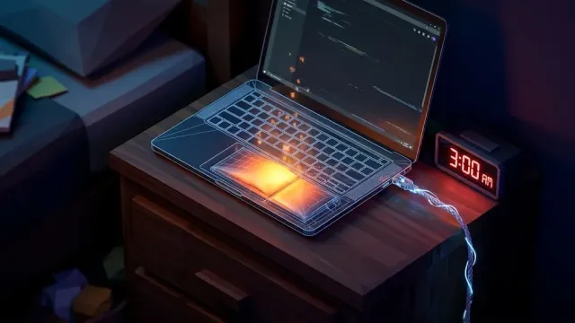 The Overnight 100% Trap: What Actually Happens Under Your Laptop Keyboard While You Sleep