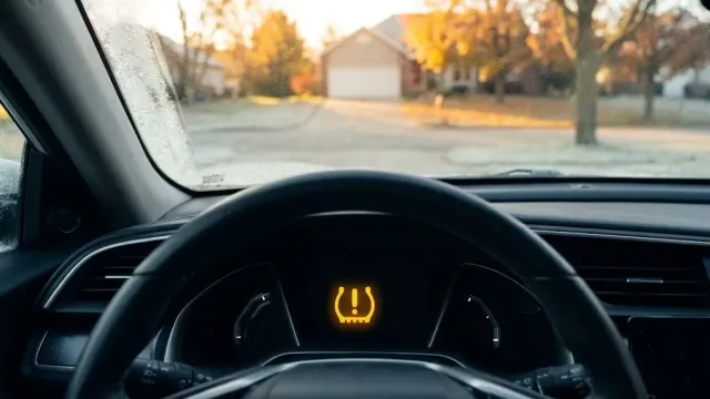 Why Dashboard Tire Pressure Lights Flash Every Autumn (and the Door Sticker Mistake)